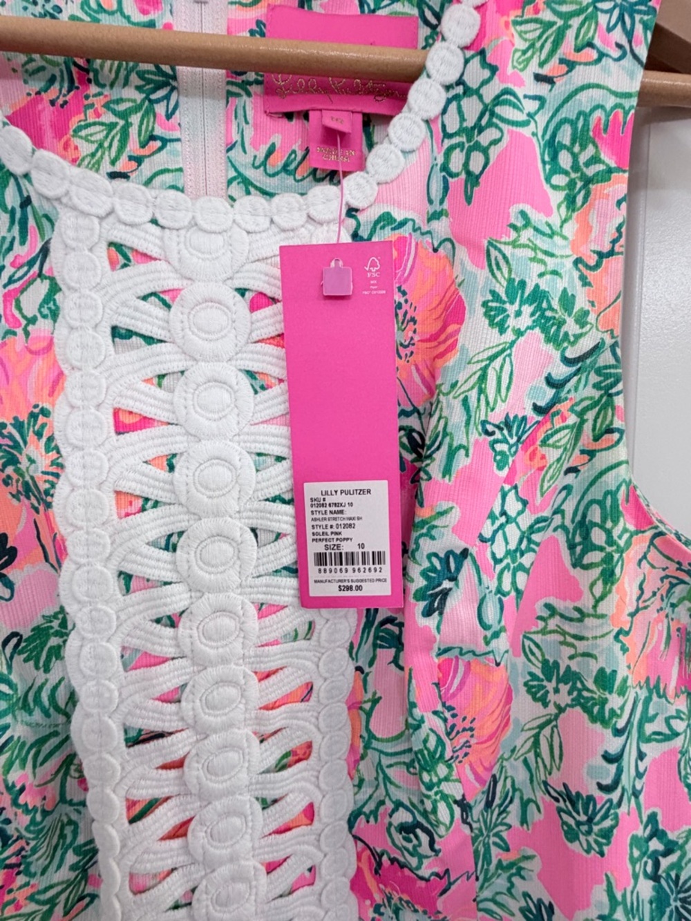 Lilly Pulitzer Pink Floral Maxi Dress with Green Accents - Picture 2 of 3